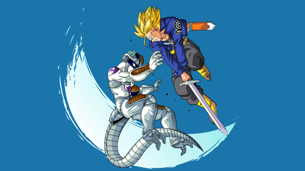 Epic 4K Dragon Ball Z Wallpaper: Future Trunks vs. Mecha Frieza Battle