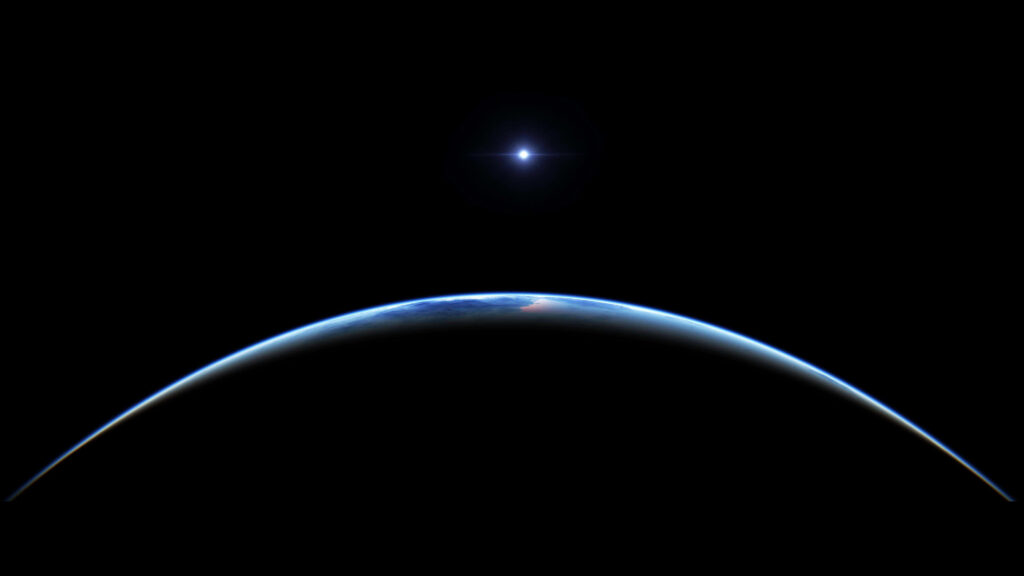 4K Earth wallpaper glowing in sunlight against dark space backdrop, rich details visible.