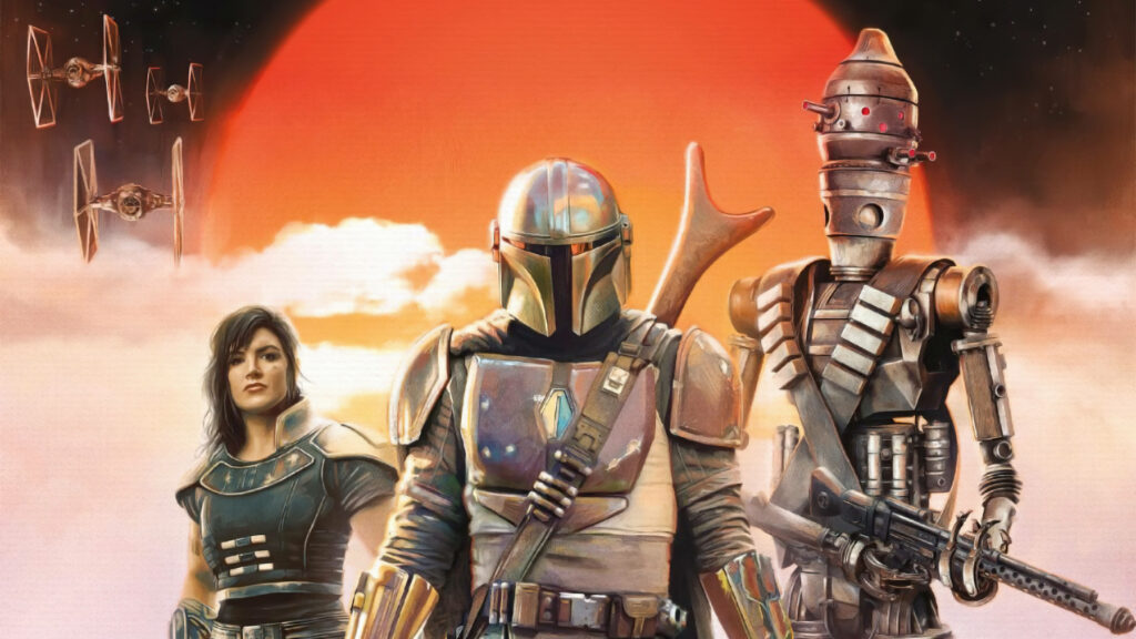 Epic 4K Mandalorian Wallpaper: Din, Cara, & IG-11 at Sunset