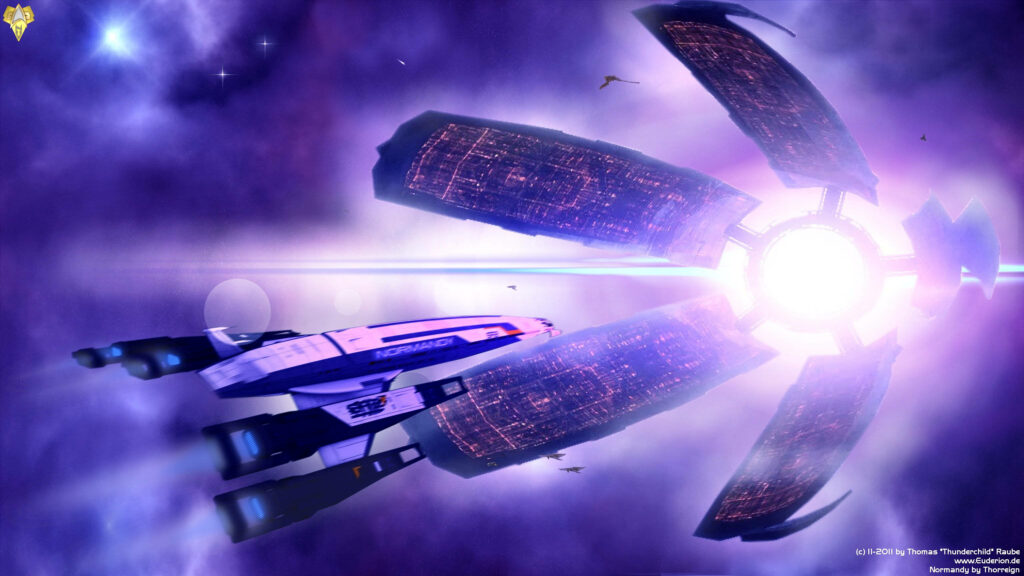 Stunning 4K Mass Effect Citadel Wallpaper: Futuristic Space Scene