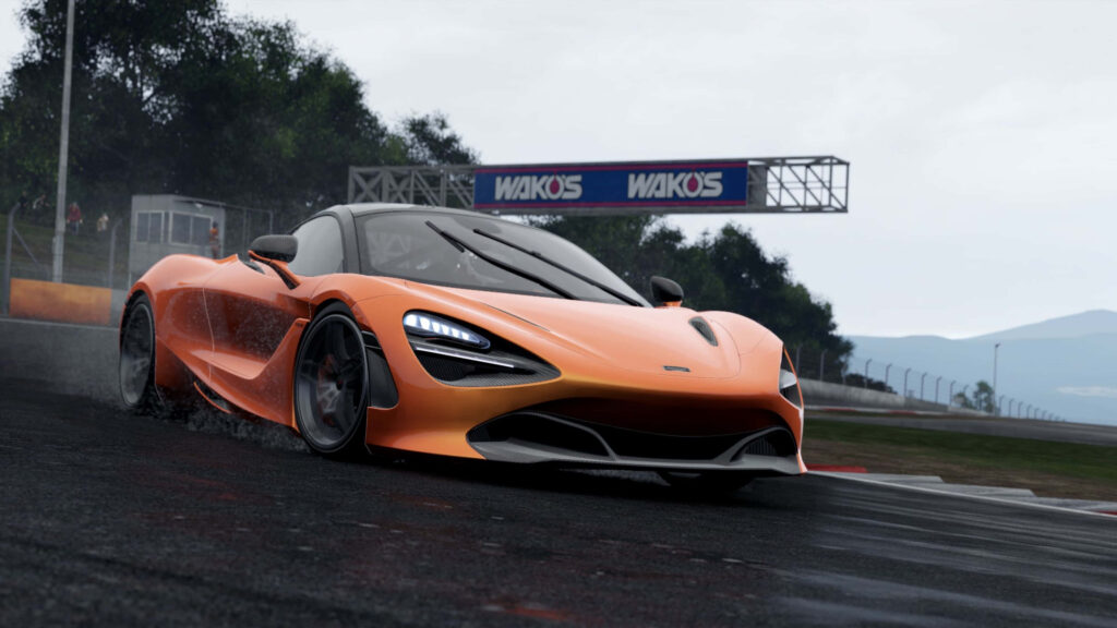 Dynamic 4K Orange McLaren 720S Racing Wallpaper Background