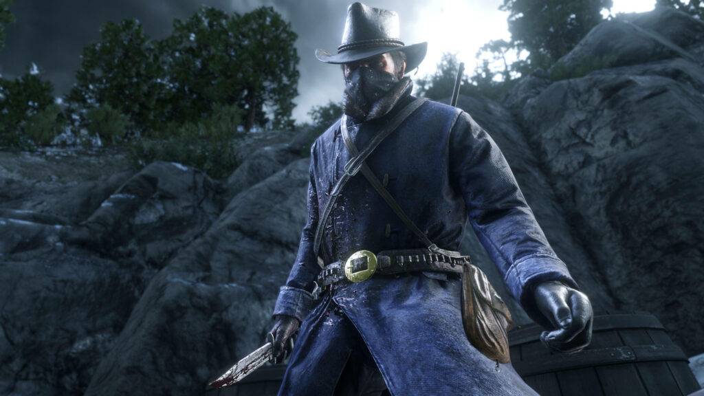 Stunning 4K Red Dead Redemption 2 Wallpaper: Cowboy in Purple Robe