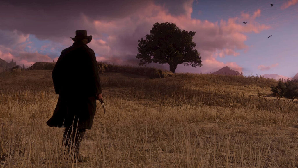Stunning 4K Red Dead Redemption Wallpaper: Lone Gunman in Plains