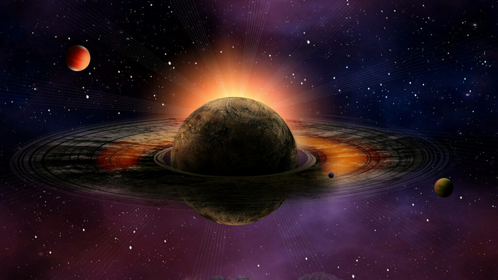 Stunning 4K Saturn Wallpaper: Vibrant Rings & Cosmic Galaxy Background