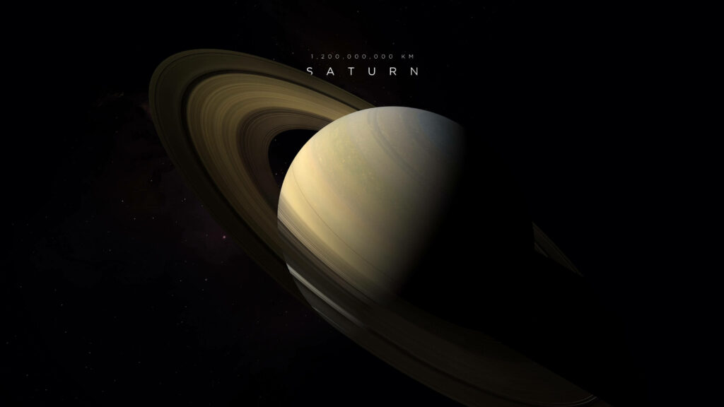 Stunning 4K Saturn Wallpaper: Iconic Rings Against Dark Space
