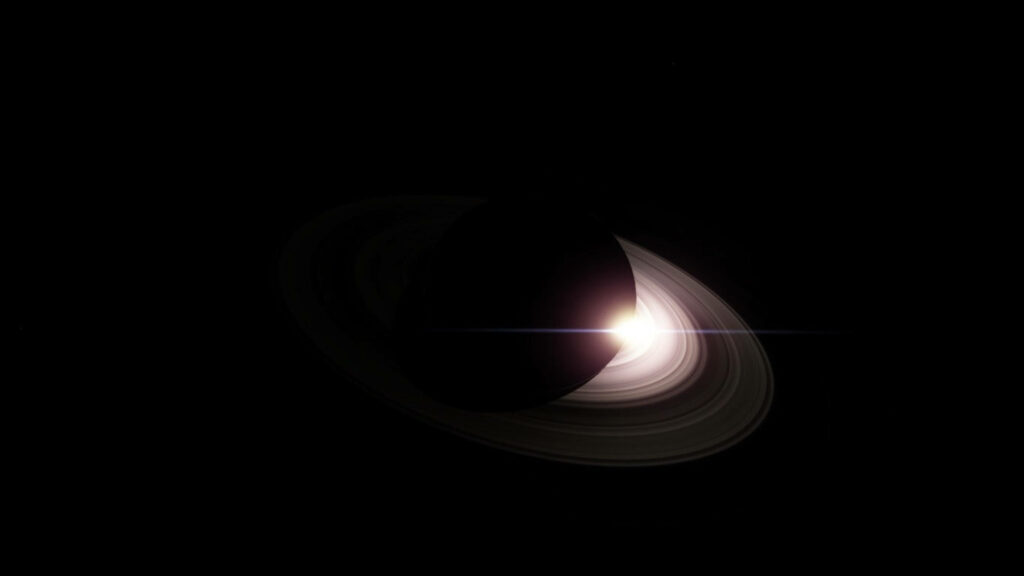 Mesmerizing 4K Wallpaper of Saturn's Silhouette & Rings