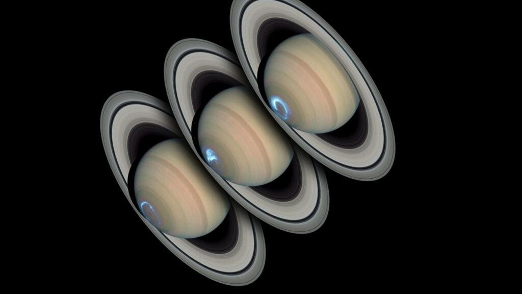 Stunning 4K Wallpaper of Triple Saturn: Unique Rings & Atmosphere