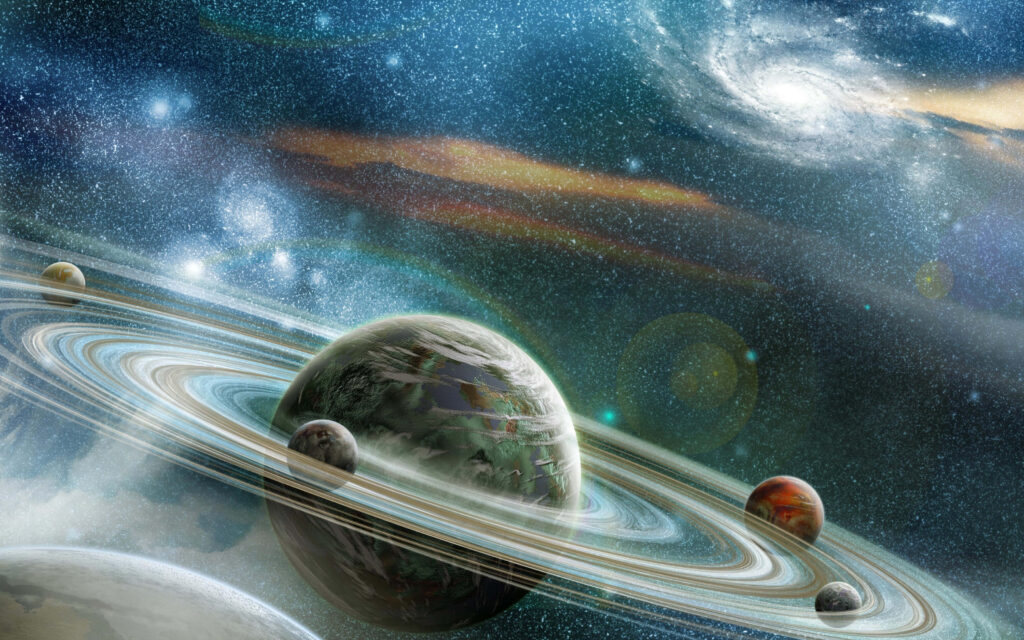 Stunning 4K Saturn Wallpaper: Cosmic Rings & Starry Background