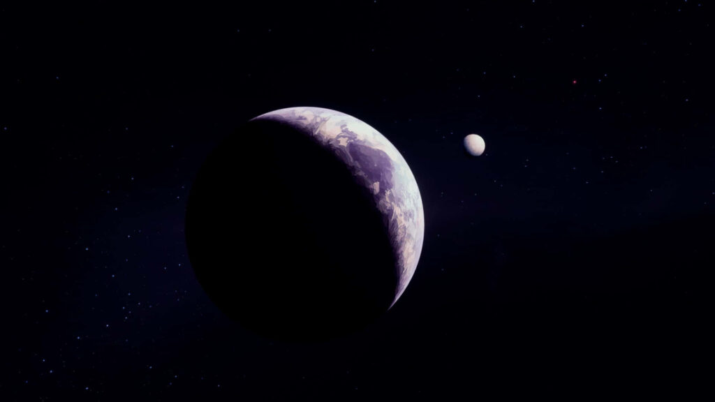 Stunning 4K Space Wallpaper: Planet & Moon in Deep Starry Background