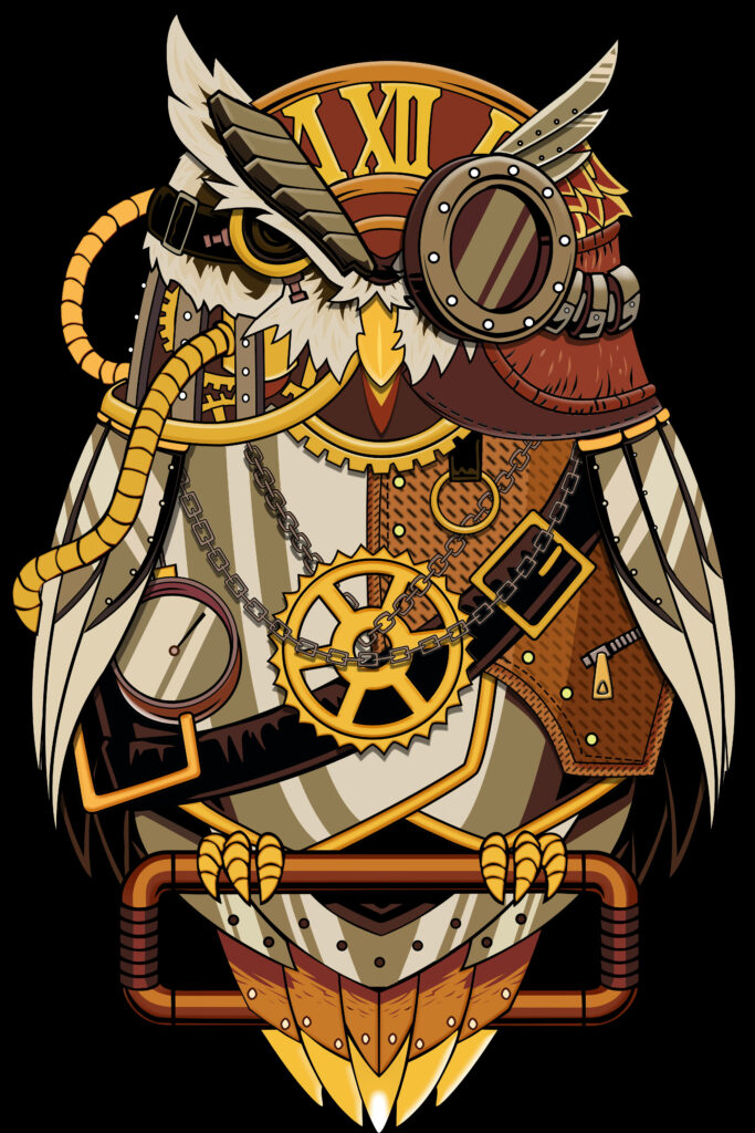 Stunning 4K Steampunk Owl Wallpaper - Gears & Vintage Goggles