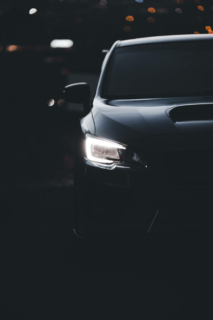 Stunning Subaru WRX STI 4K Wallpaper: Sleek Design & Glowing Headlights