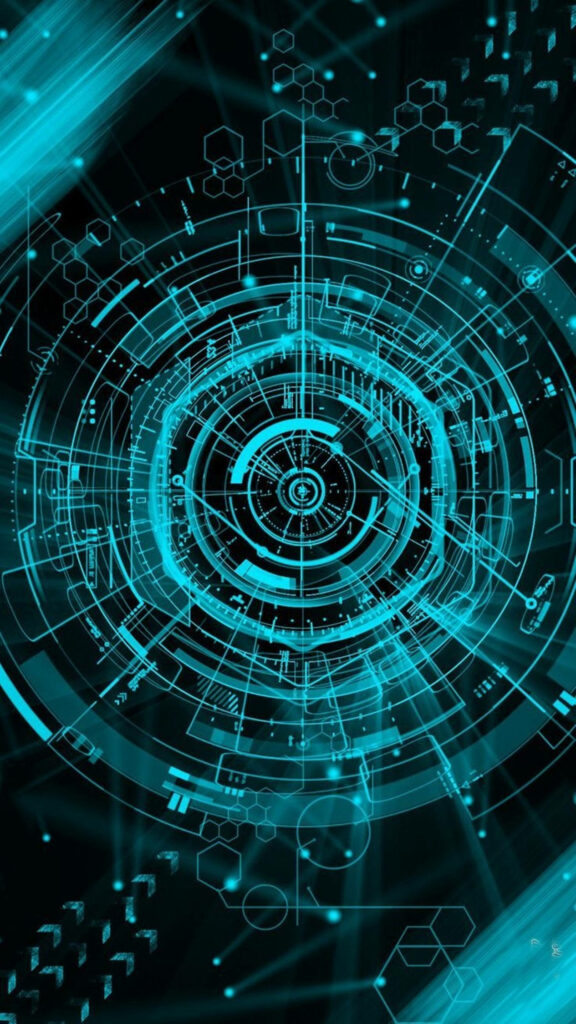 4K Futuristic Blue Neon Circuit Wallpaper for Android Devices