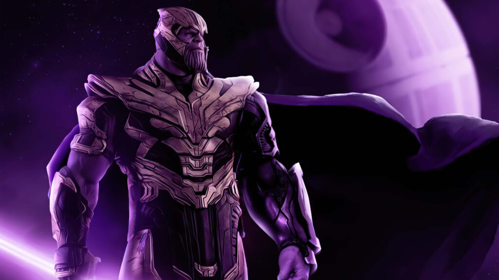 Thanos 4K Wallpaper: Intense Cosmic Background & Armor Design