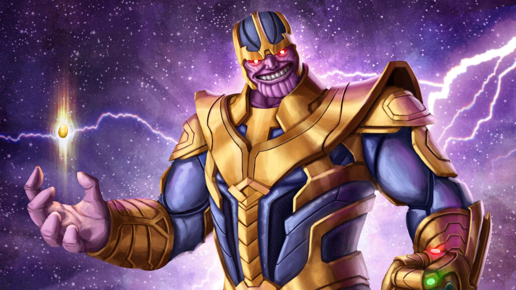 High-Quality 4K Thanos Wallpaper: Menacing Smile & Golden Armor