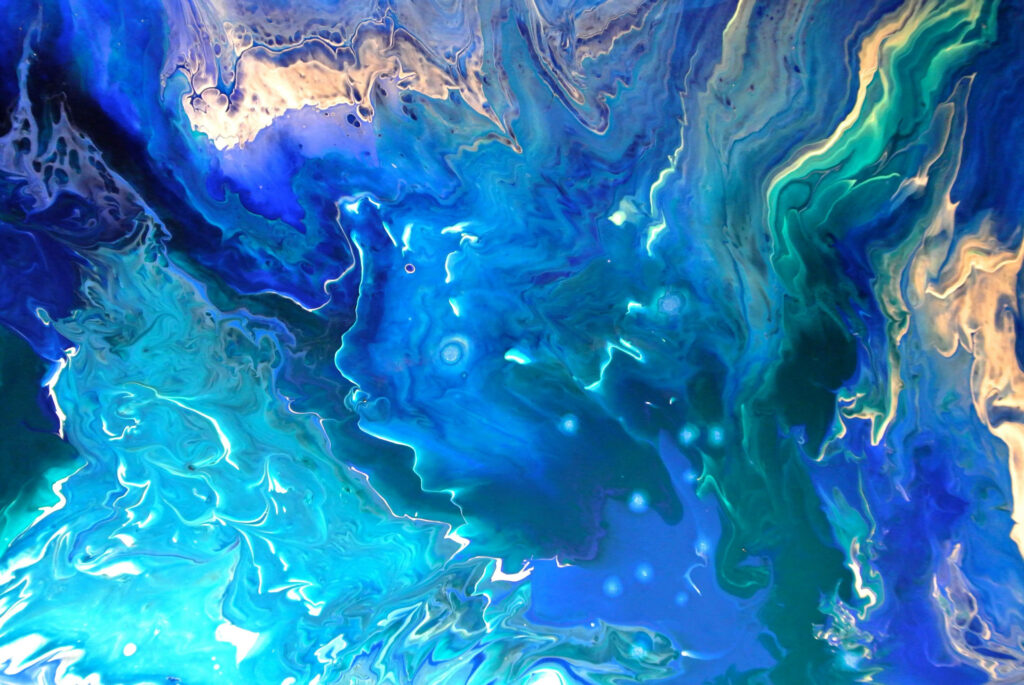 Stunning 4K UHD Abstract Art Wallpaper - Swirling Blue & Green Background