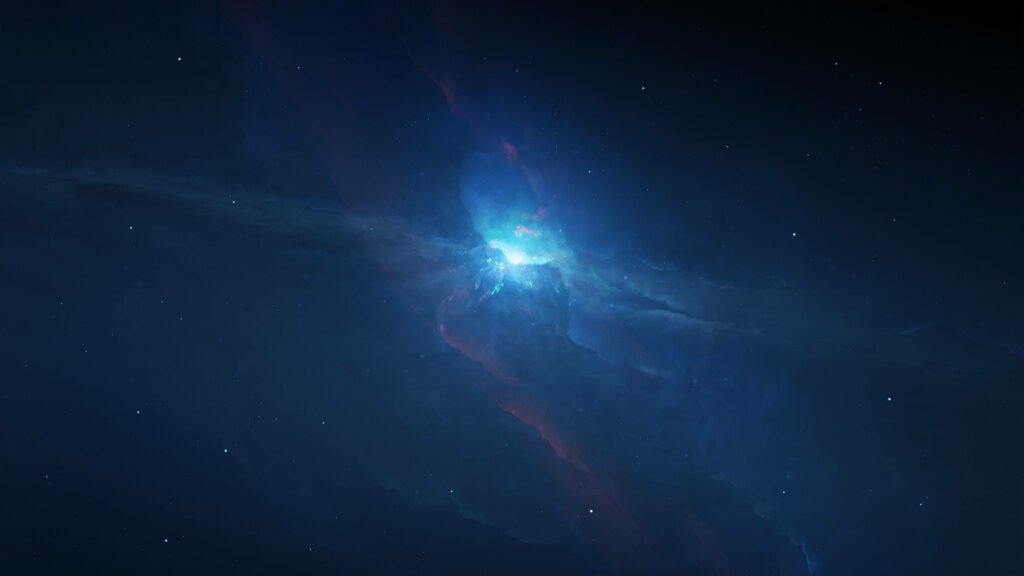 Stunning 4K Luminescent Blue Space Wallpaper with Cosmic Glow
