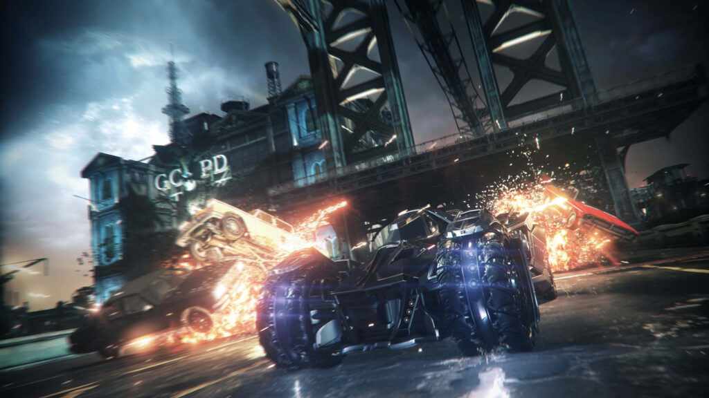Gotham's Silent Guardian: A Captivating 4K Snapshot of the Legendary Batmobile Amidst an Eerie Landscape Wallpaper