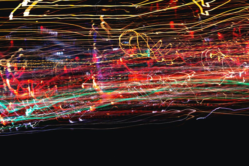 Vibrant 6000x4000 High-Res Neon Long Exposure Wallpaper Background
