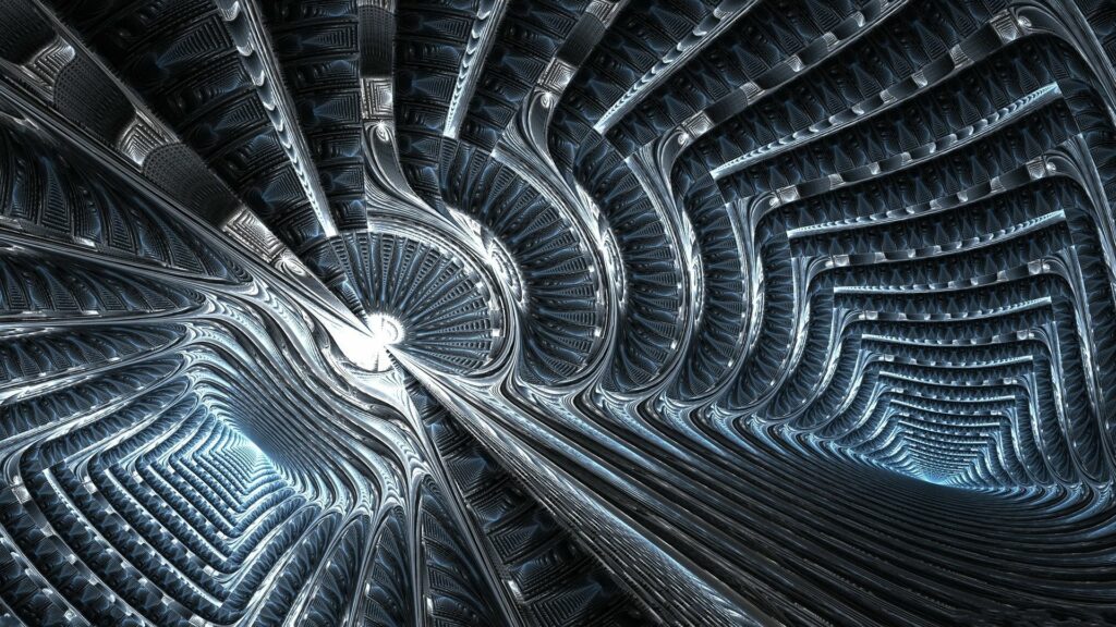 Stunning Abstract Tunnel Wallpaper - 1920x1080 Metallic Design