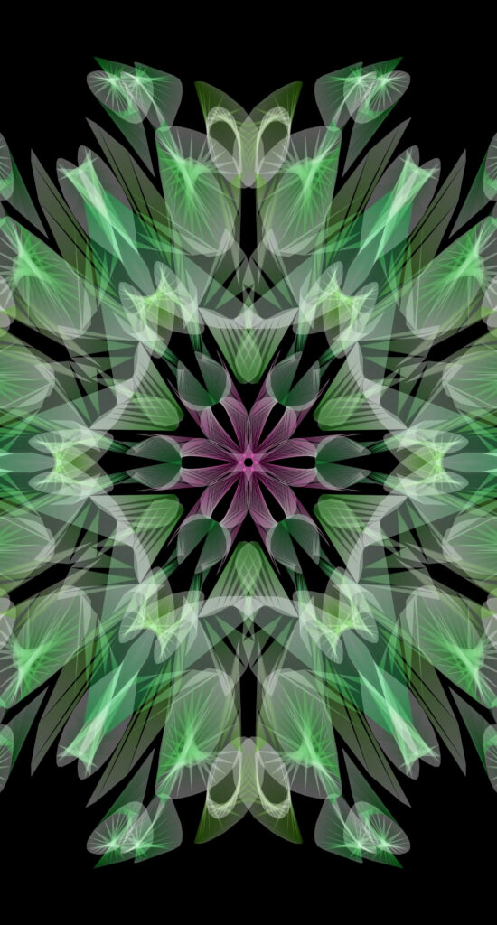 Mesmerizing Fractal Blooming Flower Wallpaper - Black Background