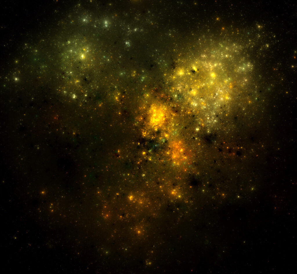 Mesmerizing Nebula Wallpaper: Yellow & Green Celestial Background