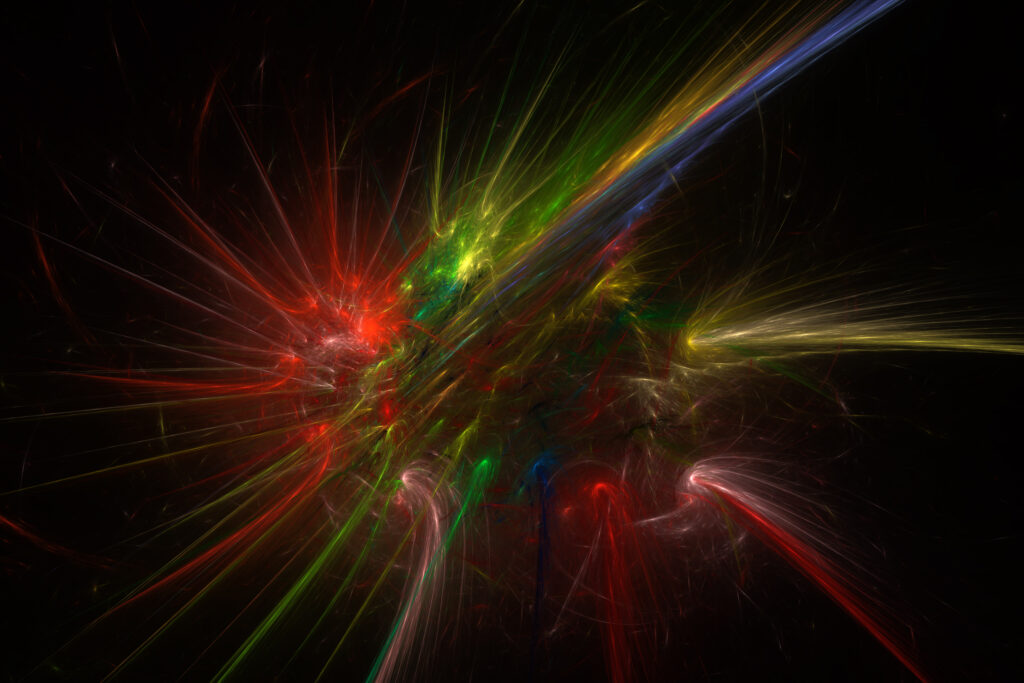 Stunning Abstract Wallpaper with Colorful Glowing Threads - 3072x2048