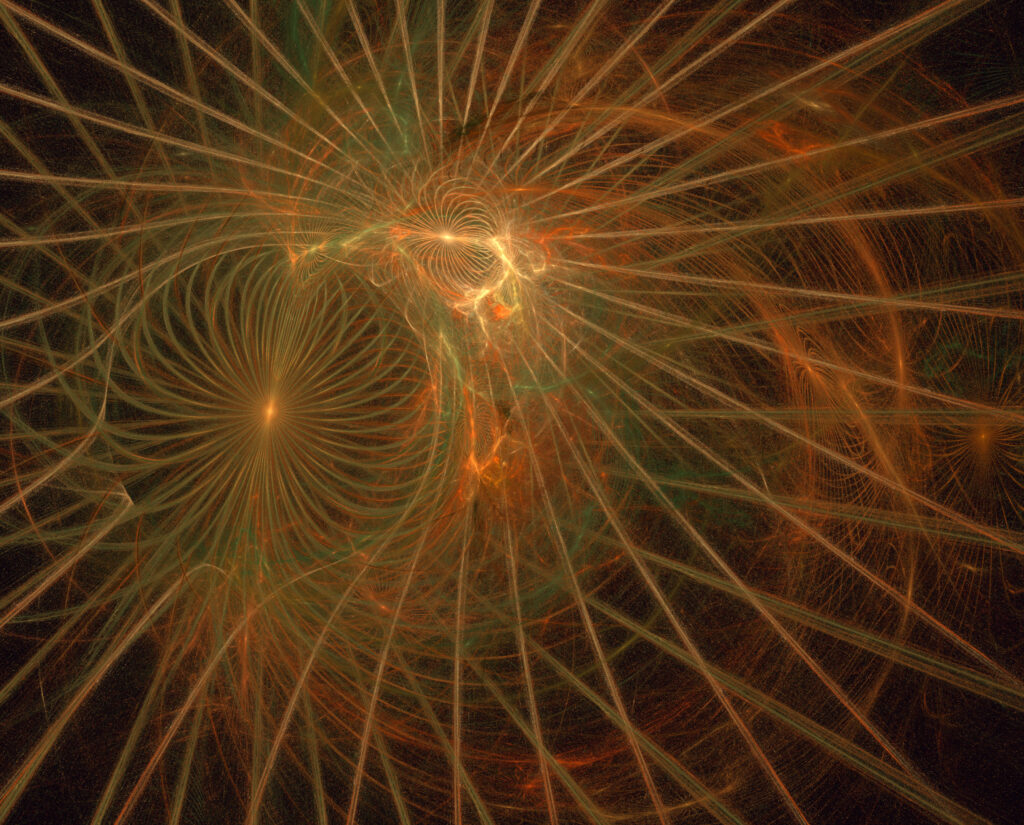 Glowing Abstract Wallpaper: Intricate Shapes on Dark Background