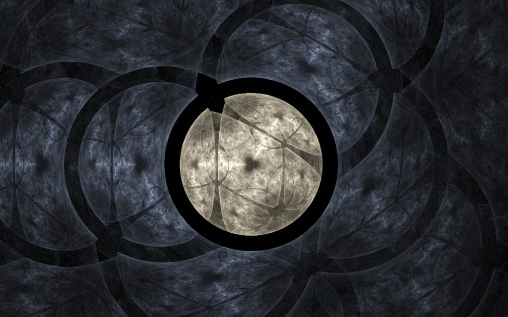 Illuminated Abstract Circle Wallpaper - Captivating Gray Design