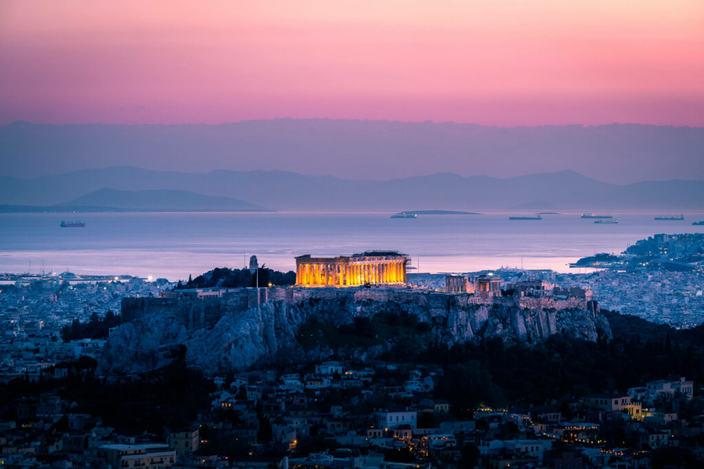 Stunning Acropolis Wallpaper: Athens Sunset & Serene Cityscape