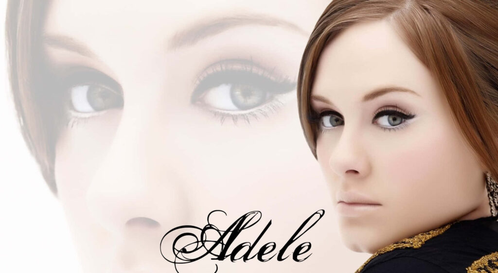 Stunning Adele Close-Up Wallpaper: Captivating Gaze & Elegant Background