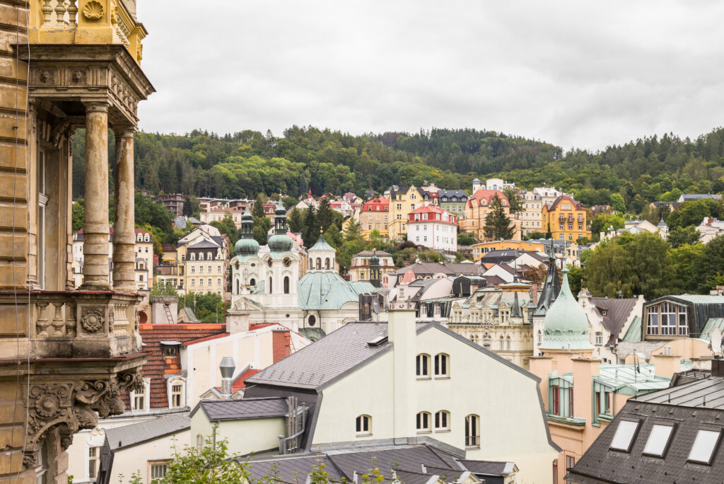Stunning Aerial City Wallpaper: Charming Architecture & Lush Greenery