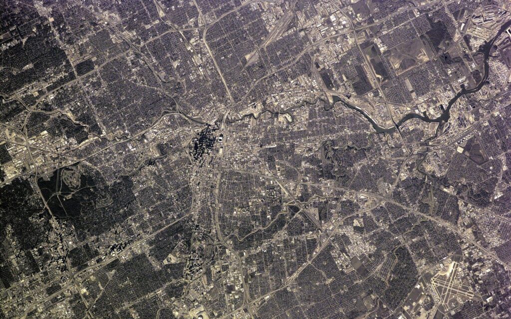 Stunning Aerial Cityscape Wallpaper Background: Urban Infrastructure