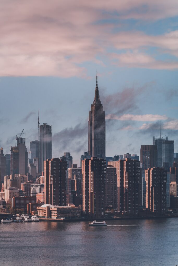 Stunning Aerial Metropolis Wallpaper: Warm Light & Towering Architecture