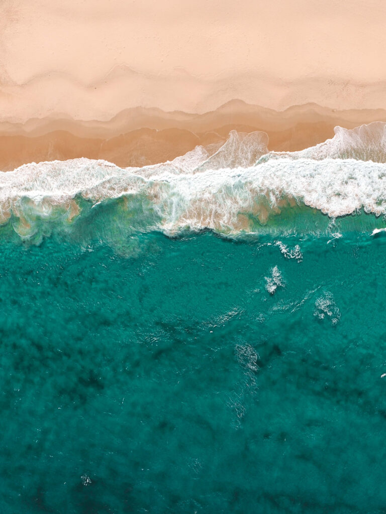 Stunning Aerial Wallpaper: Golden Sands & Turquoise Waters Background