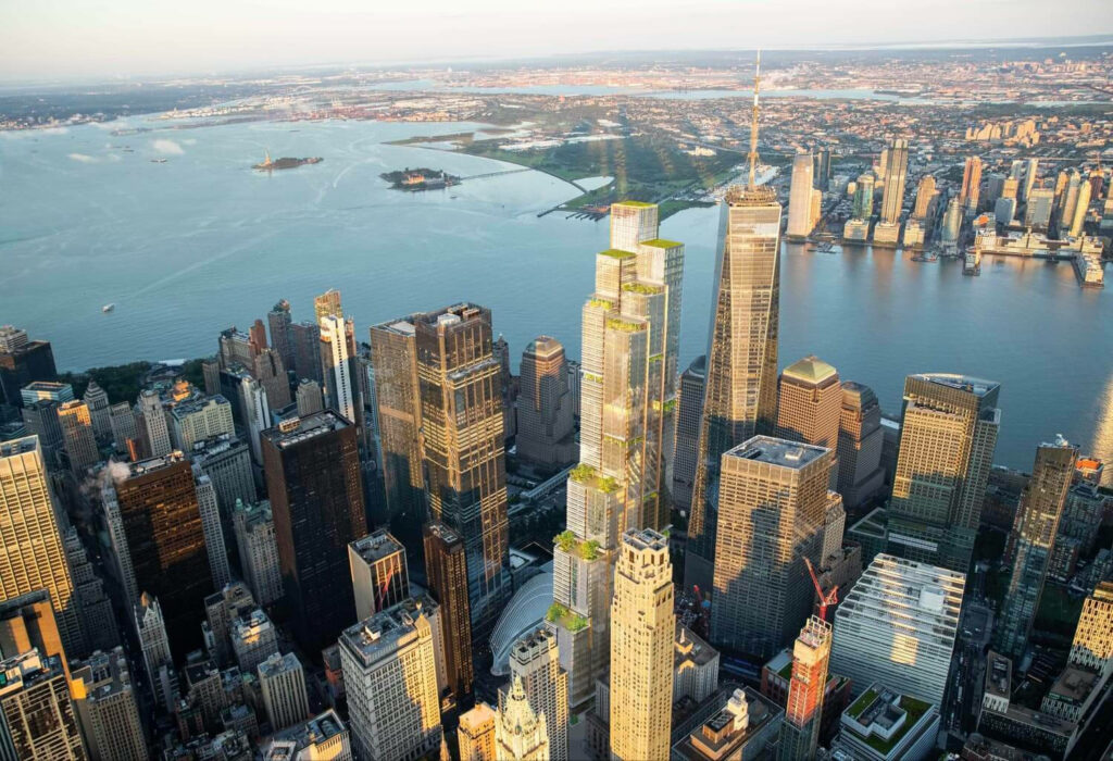 Stunning Aerial View of World Trade Center & Hudson River Wallpaper
