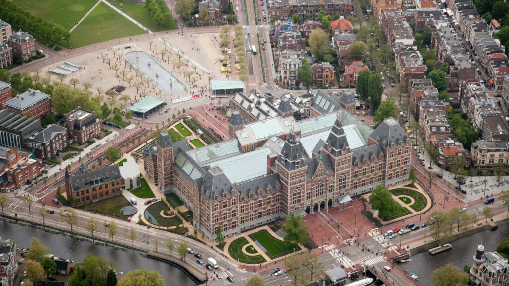 Stunning Aerial View of Rijksmuseum - Urban Amsterdam Wallpaper
