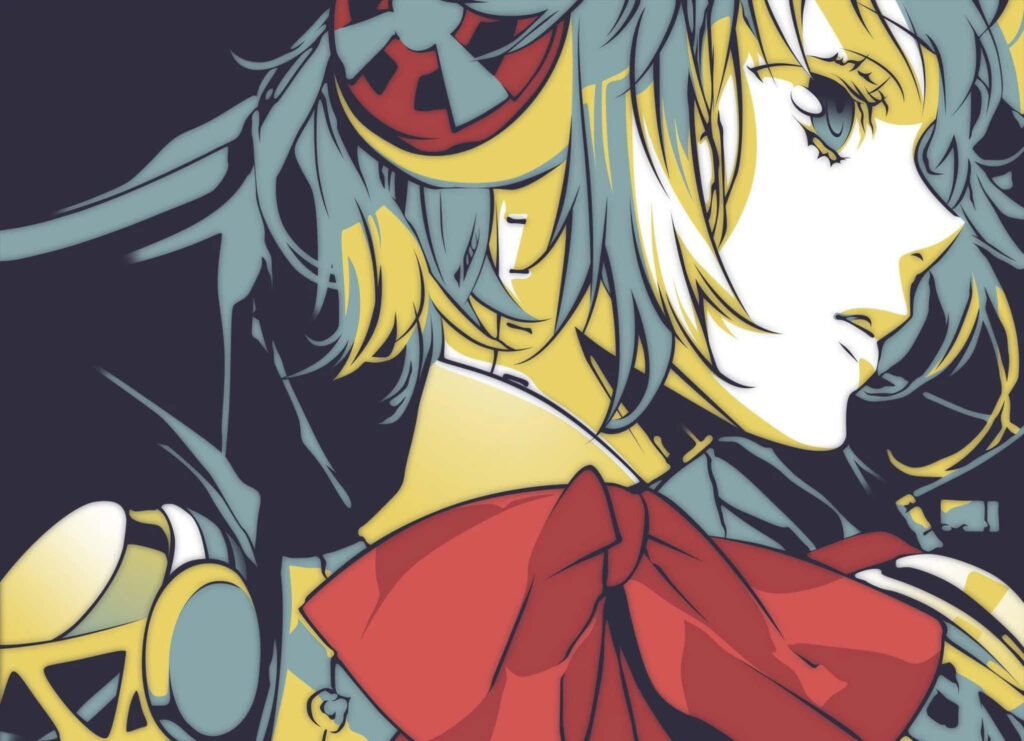 Stylized Aigis Wallpaper | Bold Persona 3 Character Art