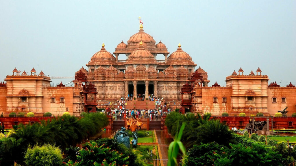 Akshardham Temple Wallpaper: Majestic Architecture & Cultural Heritage