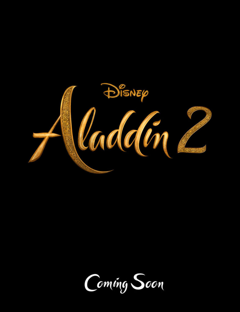 Disney's Aladdin 2 Teaser Poster: Golden Font on Black Background Wallpaper