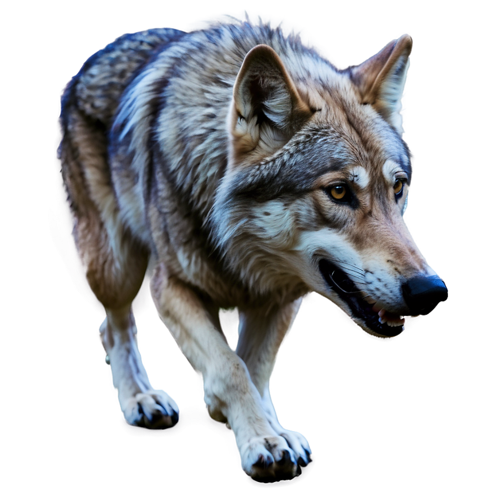 Alpha Wolf Illustration: Majestic Fur & Intense Gaze Wallpaper