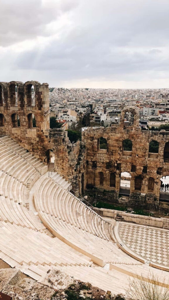 Stunning Ancient Greek Amphitheater Wallpaper: History Meets Modernity