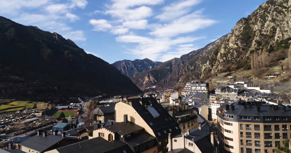 Charming Andorra Cityscape: Mountain View Wallpaper Background