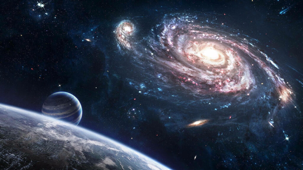 Vibrant Andromeda Galaxy Wallpaper with Stunning Cosmic Elements