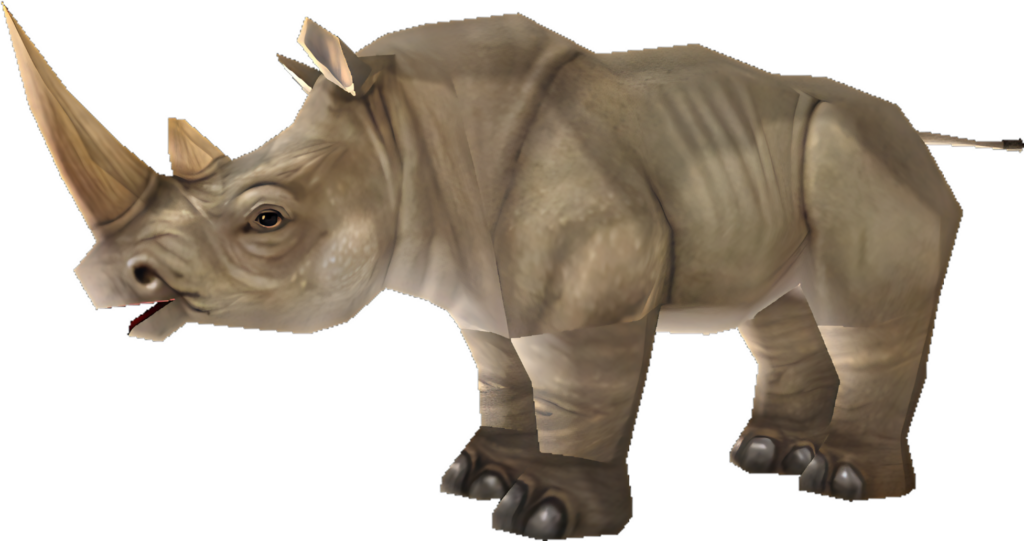 Animated Rhinoceros Wallpaper – Lifelike Side Profile Illustration