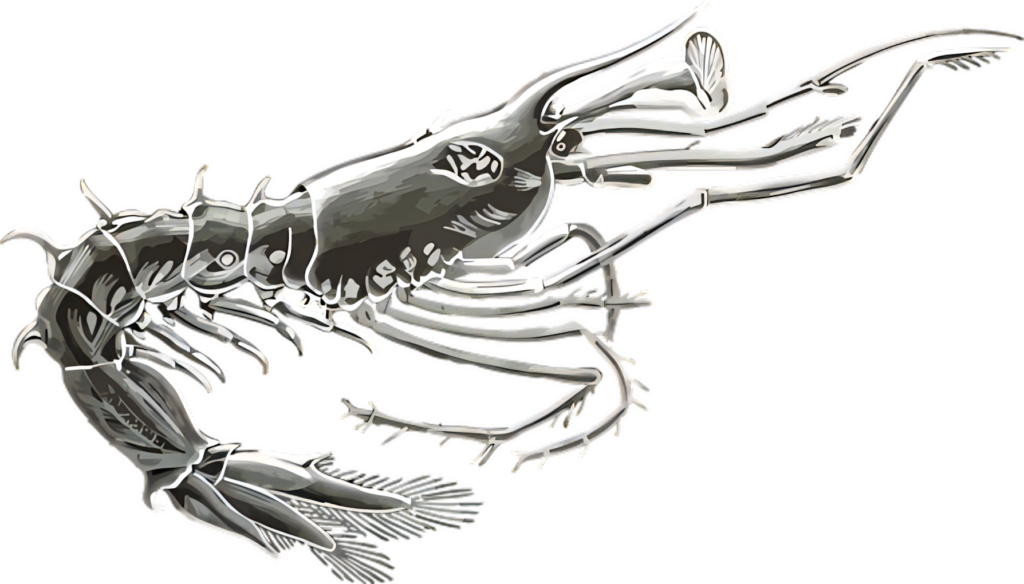 Artistic Anomalocaris Wallpaper: Prehistoric Marine Predator Design