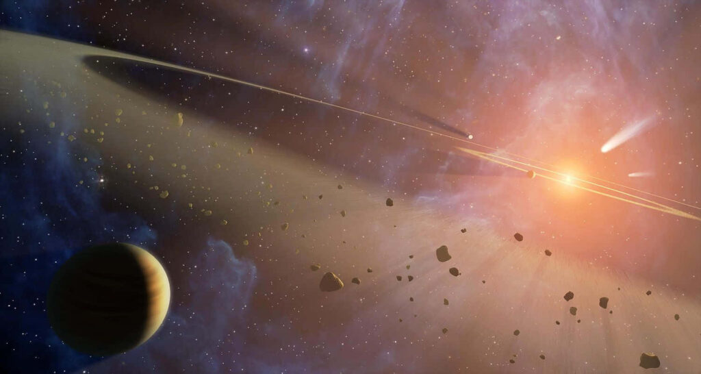 Stunning Asteroid Wallpaper: Celestial Scene with Stars and Dust