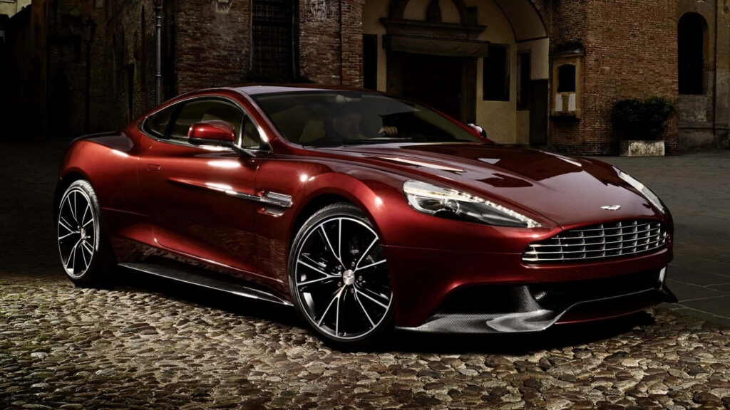 Stunning Aston Martin Vanquish Wallpaper: Elegance in Red Design