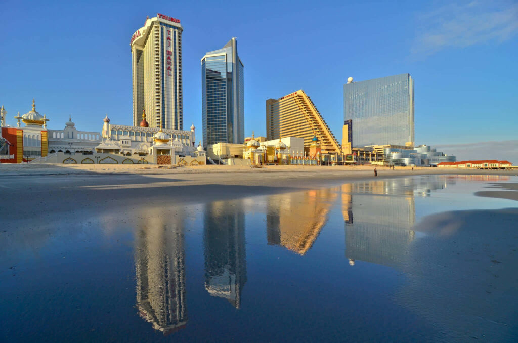 Stunning Atlantic City Skyline Reflection - Serene Wallpaper Background