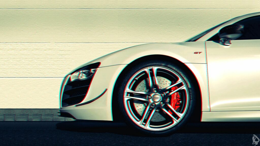 Futuristic Audi R8 1920x1080 Wallpaper with Anaglyph 3D Effect