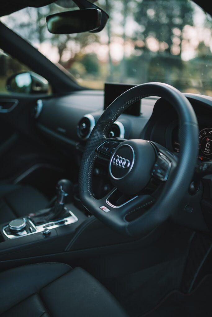 Modern Audi S3 Interior: Luxurious Dashboard & Steering Wheel Design Wallpaper